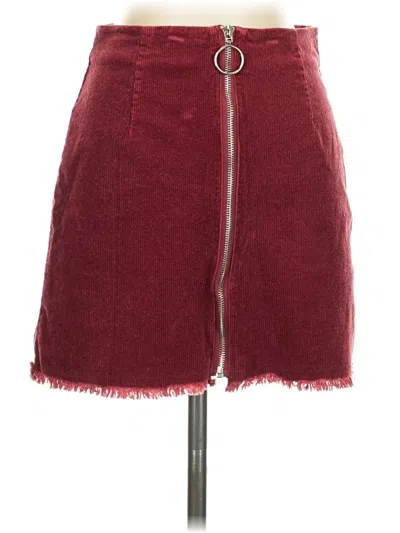 Pre-owned Cotton Candy La Casual Skirt In Burgundy