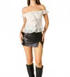 Cotton Candy La Chiffon Off The Shoulder Top In White In White