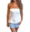 Cotton Candy La Dream Strapless Top In White In White