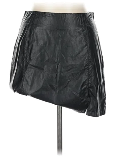 Pre-owned Cotton Candy La Faux Leather Skirt In Black