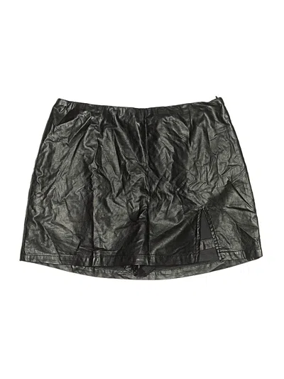 Pre-owned Cotton Candy La Faux Leather Skirt In Black