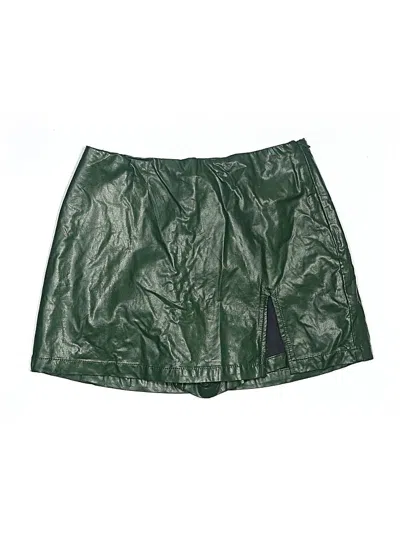 Pre-owned Cotton Candy La Faux Leather Skirt In Green