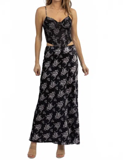 Cotton Candy La Gwyneth Floral Skirt In Black