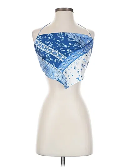 Pre-owned Cotton Candy La Halter Top Blue Strapless Neckline Tops