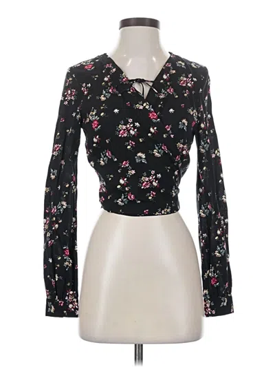 Pre-owned Cotton Candy La Long Sleeve Blouse In Black