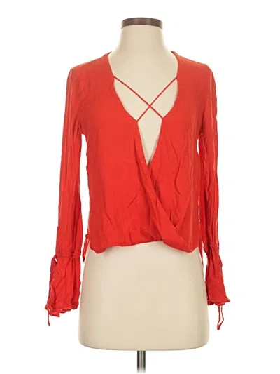 Pre-owned Cotton Candy La Long Sleeve Blouse In Red