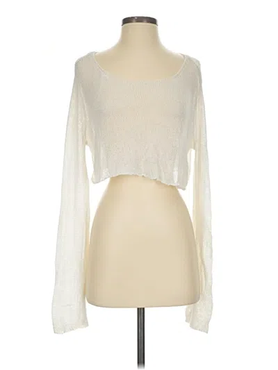 Pre-owned Cotton Candy La Long Sleeve Top Ivory Sweetheart Neckline Tops