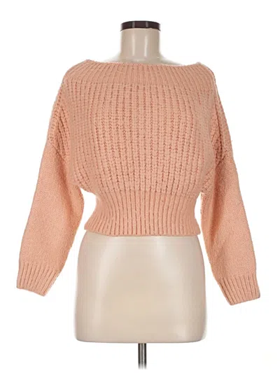 Pre-owned Cotton Candy La Long Sleeve Top Orange Boatneck Tops