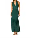 Cotton Candy La Marisela Mesh Drop Waist Maxi Dress In Hunter Green In Green