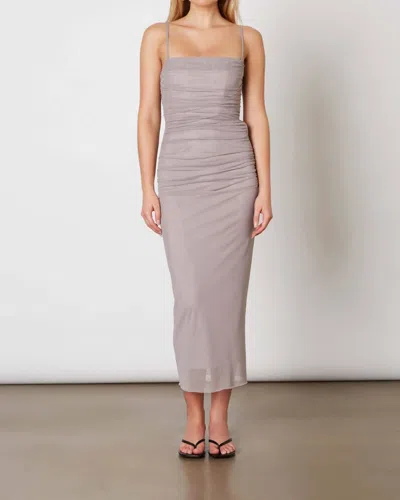 Cotton Candy La Masha Boned Mesh Midi Dress In Dove Grey In Neutral