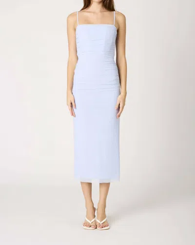 Cotton Candy La Masha Boned Mesh Midi Dress In Powder Blue In Red