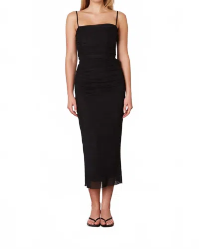 Cotton Candy La Masha Boned Mesh Squareneck Midi Dress In Black