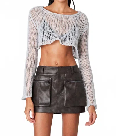 Cotton Candy La Mid Rise Faux Leather Cargo Skirt In Espresso In Brown