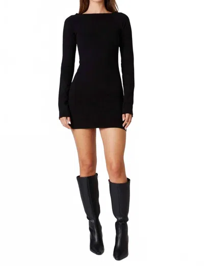 Cotton Candy La Open Back Sweater Dress In Black