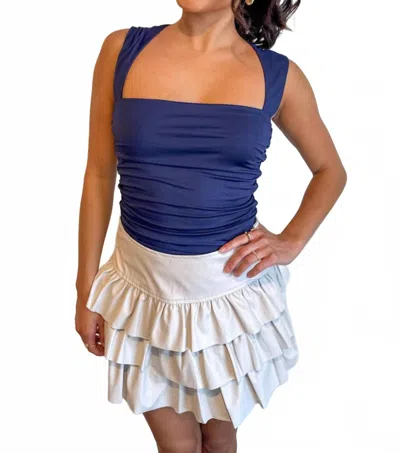 Cotton Candy La Perfect Square Neck Top In Navy In Blue