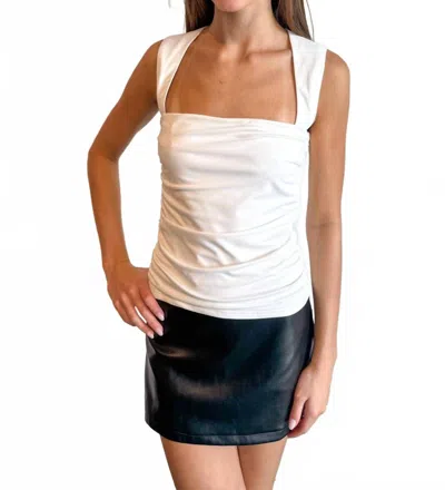 Cotton Candy La Perfect Square Neck Top In White