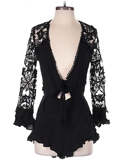 Pre-owned Cotton Candy La Romper In Black