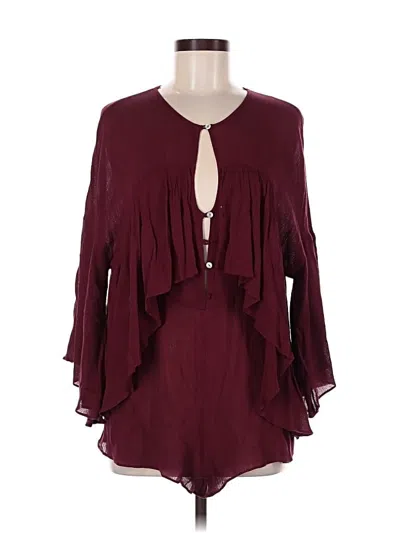 Pre-owned Cotton Candy La Romper In Burgundy