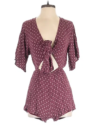Pre-owned Cotton Candy La Romper In Burgundy
