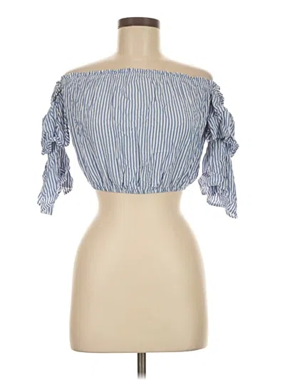 Pre-owned Cotton Candy La Short Sleeve Blouse In Blue
