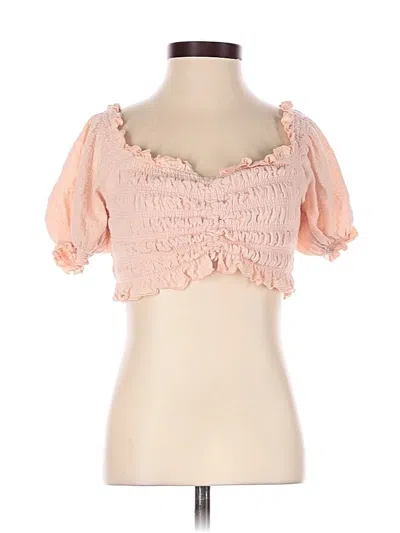 Pre-owned Cotton Candy La Short Sleeve Blouse In Pink