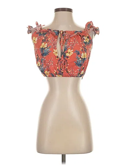 Pre-owned Cotton Candy La Sleeveless Blouse In Orange