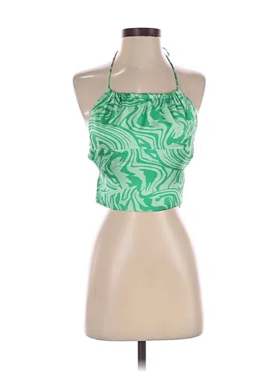 Pre-owned Cotton Candy La Sleeveless Top Green Halter Neckline Tops
