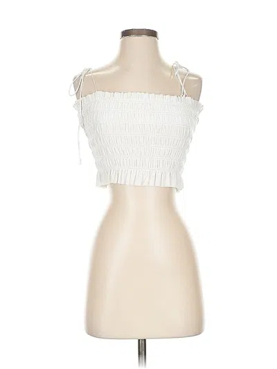 Pre-owned Cotton Candy La Sleeveless Top Ivory Strapless Neckline Tops In White