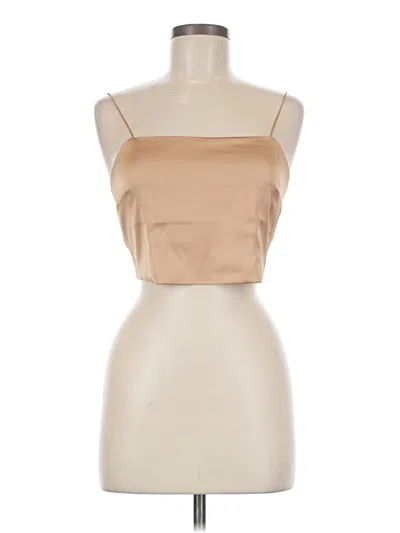 Pre-owned Cotton Candy La Sleeveless Top Tan Strapless Neckline Tops In Brown