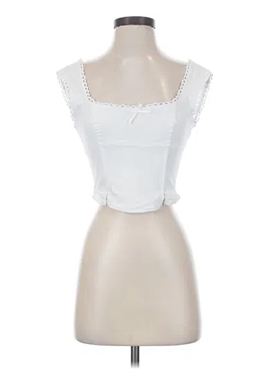 Pre-owned Cotton Candy La Sleeveless Top White Sweetheart Neckline Tops