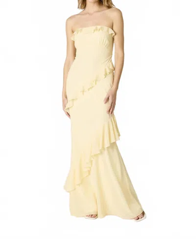 Cotton Candy La Strapless Ruffle Tiered Maxi Dress In Yellow