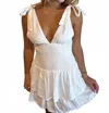 Cotton Candy La Sweet Ties Dress In White In White