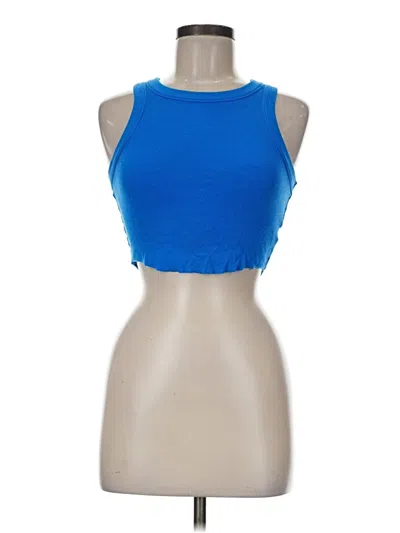 Pre-owned Cotton Candy La Tank Top Blue Halter Neckline Tops
