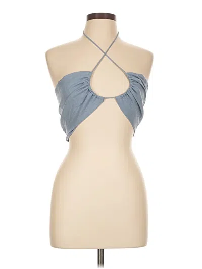 Pre-owned Cotton Candy La Tank Top Blue Halter Neckline Tops