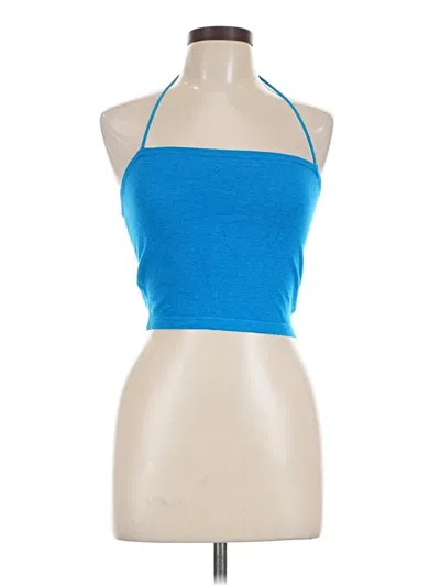 Pre-owned Cotton Candy La Tank Top Blue Halter Neckline Tops