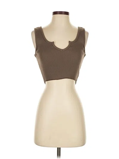 Pre-owned Cotton Candy La Tank Top Brown Strapless Neckline Tops