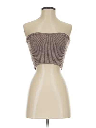 Pre-owned Cotton Candy La Tube Top Brown Strapless Neckline Tops