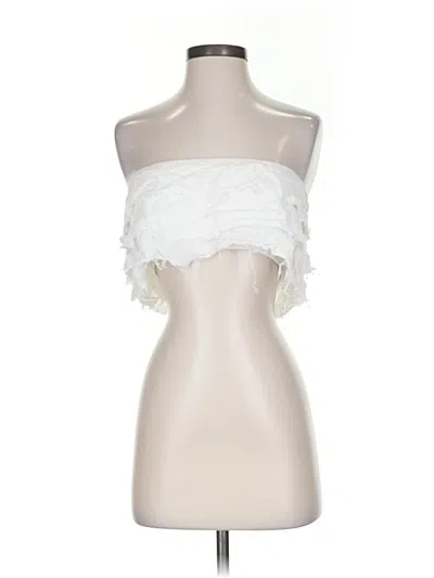Pre-owned Cotton Candy La Tube Top White Strapless Neckline Tops