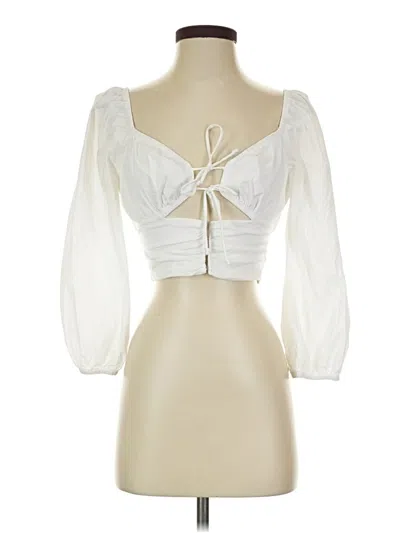 Pre-owned Cotton Candy La Tube Top White Strapless Neckline Tops