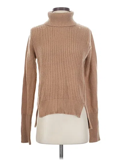 Pre-owned Cotton Candy La Turtleneck Sweater In Tan