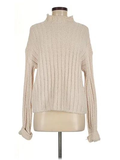 Pre-owned Cotton Candy La Turtleneck Sweater In Tan