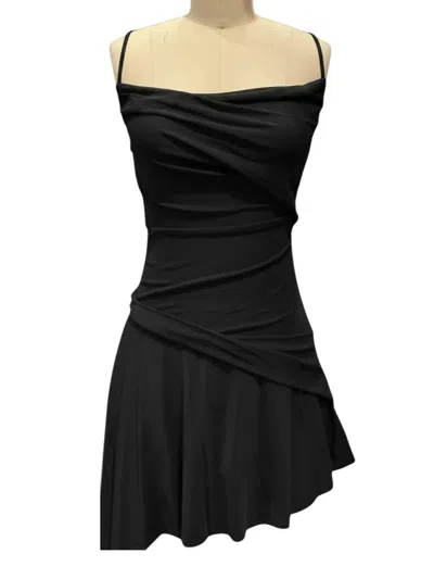 Cotton Candy La Women's Leslie Mesh Y2k Handkerchief Hem Mini Dress In Black