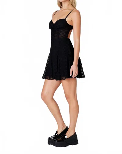 Cotton Candy Lace Mini Dress In Black