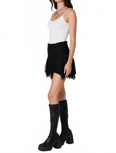 Cotton Candy Lace Mini Skirt In Black In White