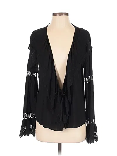 Pre-owned Cotton Candy Long Sleeve Blouse In Black