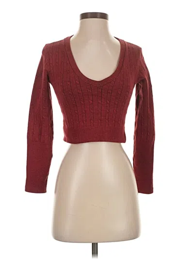 Pre-owned Cotton Candy Long Sleeve Top Burgundy Sweetheart Neckline Tops