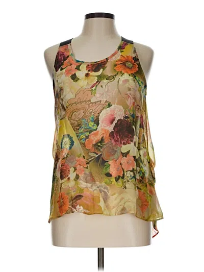 Pre-owned Cotton Candy Sleeveless Blouse In Orange