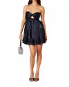 Cotton Candy Strapless Navy Baby Doll Dress In Blue In Blue