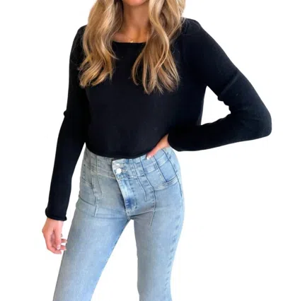 Cotton Candy Sydney Sweater In Black In Blue