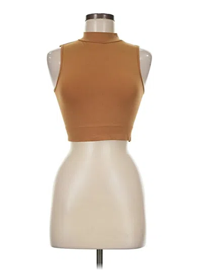 Pre-owned Cotton Candy Tank Top Brown Turtleneck Tops